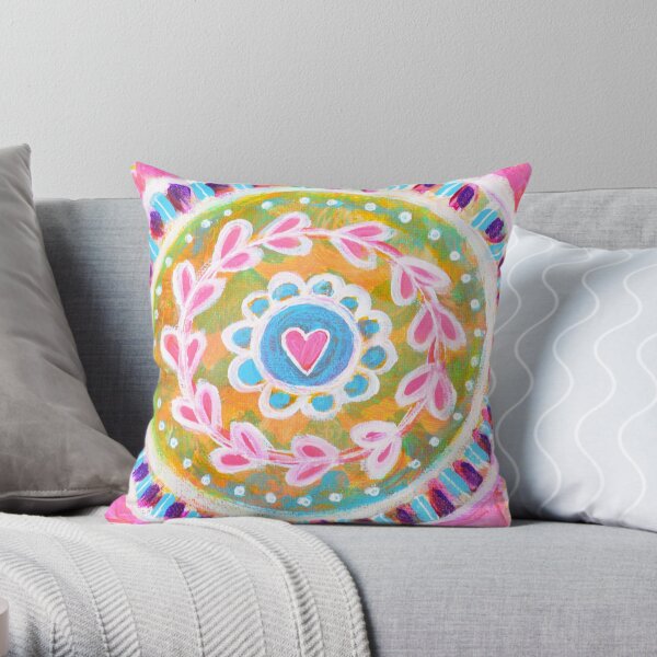 Love Mandala Throw Pillow
