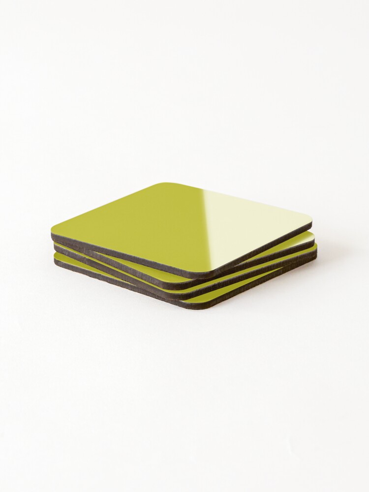 Thumbnail 4 of 5, Coasters (Set of 4), Solid Chartreuse designed and sold by rootzero.