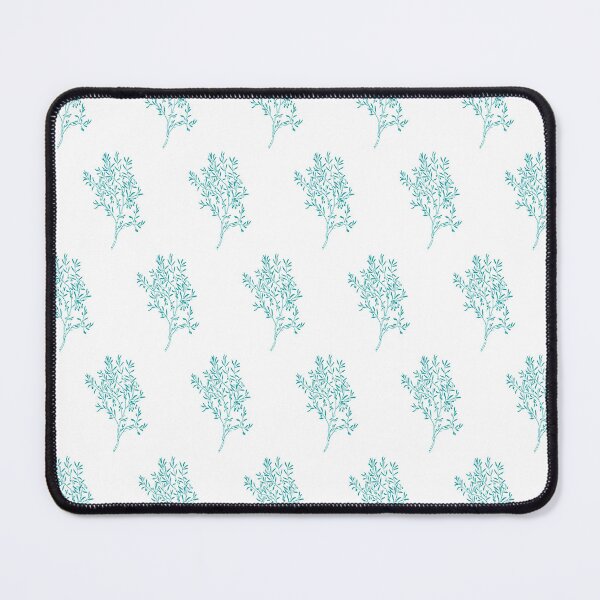 Item preview, Teal Branches Leaves Pattern On White Background designed and sold by burbankdesigns.