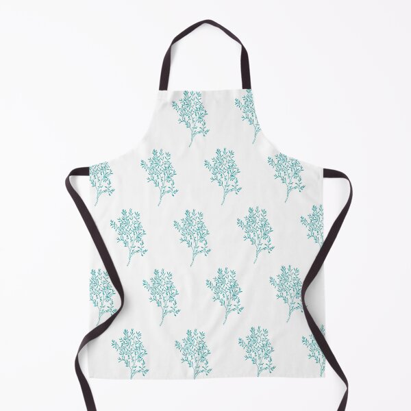 Item preview, Teal Branches Leaves Pattern On White Background designed and sold by burbankdesigns.