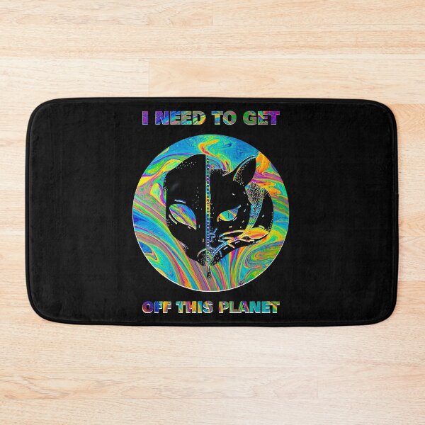 Item preview, I Need To Get Off This Planet Alien Psychedelic Cat designed and sold by TheWildFlix.