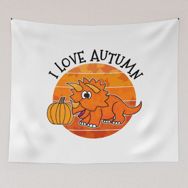 Item preview, Autumn Triceratops Dinosaur Pumpkin Fall Thanksgiving designed and sold by doodlerob.
