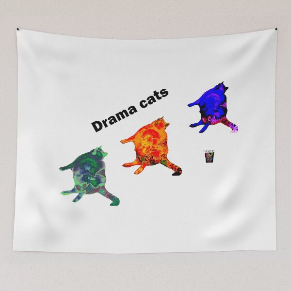 Aperçu de l'œuvre Chats dramatiques - Design 1 - NS Design créée et vendue par NS-Design-Shop.