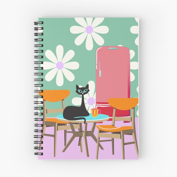 Item preview, Mid Century Cat Having Tea in His Retro Kitchen designed and sold by LisWilliams.