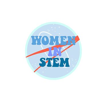 Artwork thumbnail, Women In Stem NASA Sticker Pastel Blue by zaynubs1