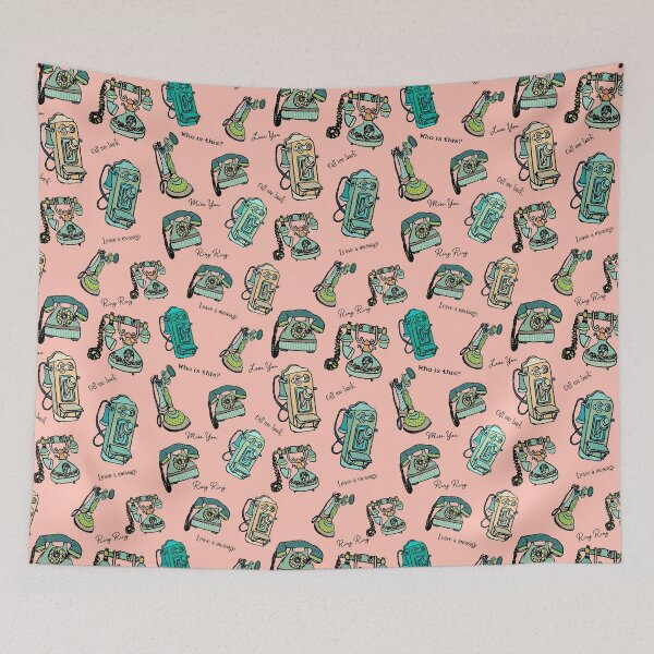 Item preview, PHONE FRENZY love to talk on the phone? Vintage phones to show you love to chat but in style PINK 2022 designed and sold by ArtsyanaFlorida.