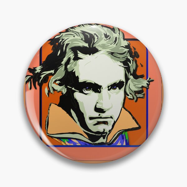 Item preview, Ludwig van Beethoven, framed portrait, with tie ©-edition. Lime / Orange designed and sold by Brunhilde1001.