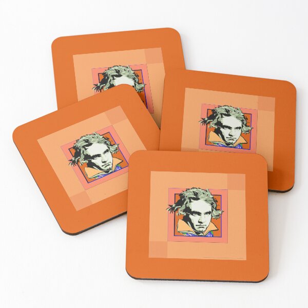 Item preview, Ludwig van Beethoven, framed portrait, with tie ©-edition. Lime / Orange designed and sold by Brunhilde1001.
