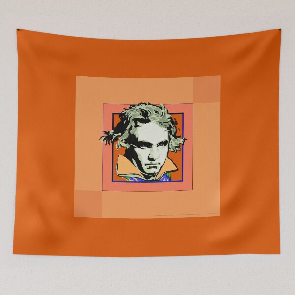 Item preview, Ludwig van Beethoven, framed portrait, with tie ©-edition. Lime / Orange designed and sold by Brunhilde1001.