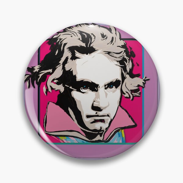 Item preview, Ludwig van Beethoven, framed portrait, with tie ©-edition. Beige / Red / Purple designed and sold by Brunhilde1001.