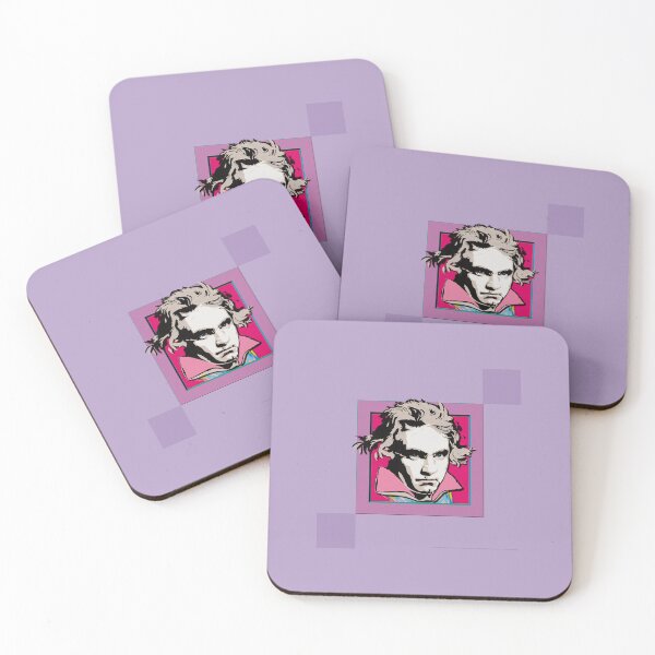 Item preview, Ludwig van Beethoven, framed portrait, with tie ©-edition. Beige / Red / Purple designed and sold by Brunhilde1001.