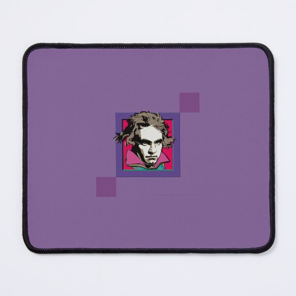 Item preview, Ludwig van Beethoven, framed portrait, with tie ©-edition. Beige / Red / Violet / Aubergine designed and sold by Brunhilde1001.