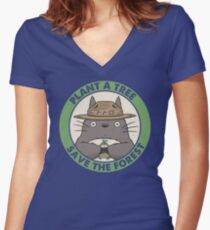 Rette den Wald Shirt mit V-Ausschnitt