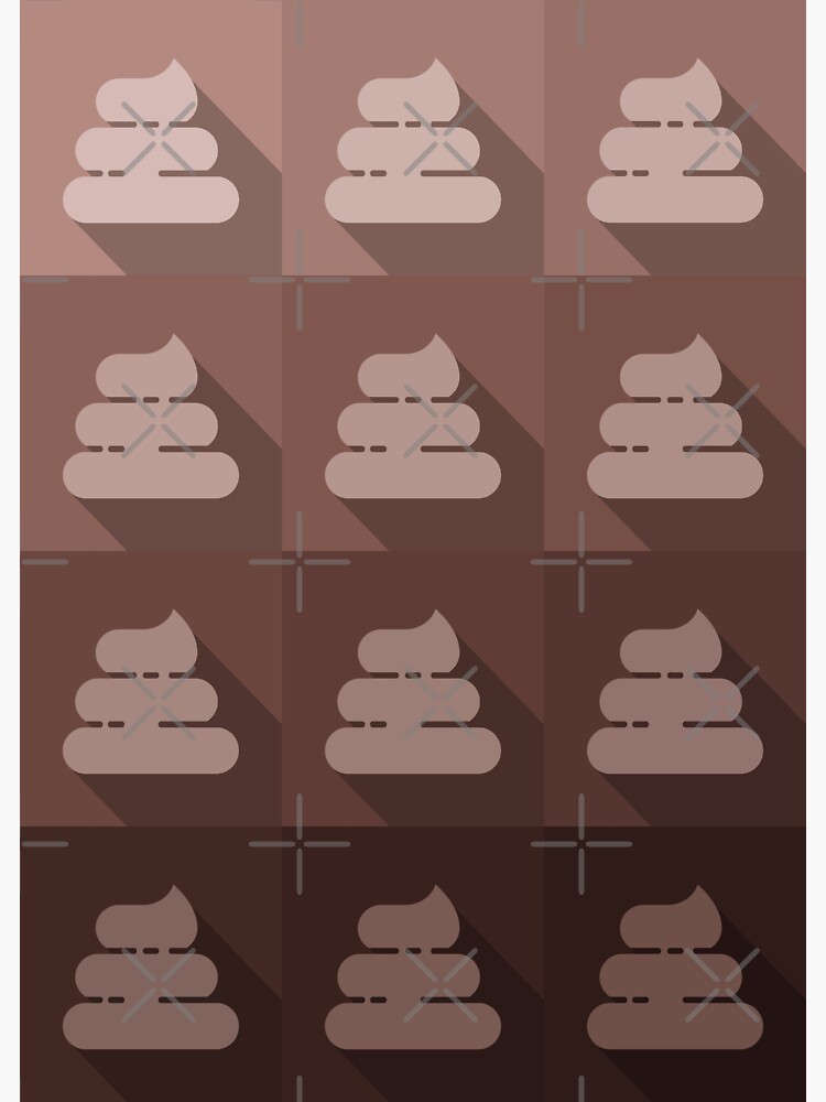 "Poop Icon Poo Emoji Bathroom Symbol Funny Pop Art Sign Brown 3