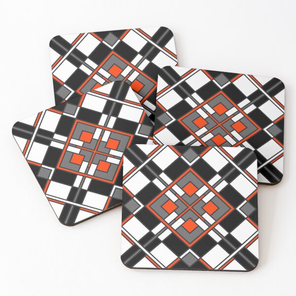 Item preview, Geometric pattern of orange rhombuses designed and sold by MinEkkoArt.