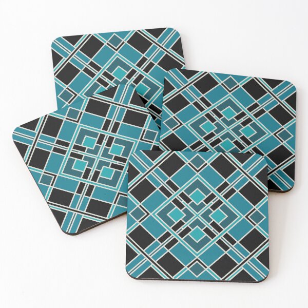 Item preview, Geometric pattern of turquoise rhombuses designed and sold by MinEkkoArt.