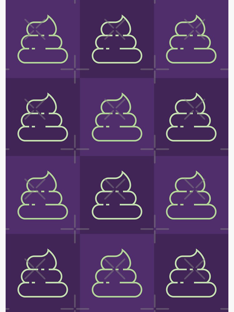 "Poop Icon Poo Emoji Bathroom Symbol Funny Pop Art Sign Purple 2