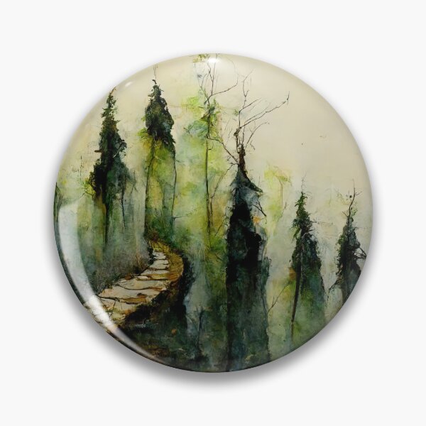 Aperçu de l'œuvre Chemin forestier aquarelle avec arbres créée et vendue par AstroGenerative.