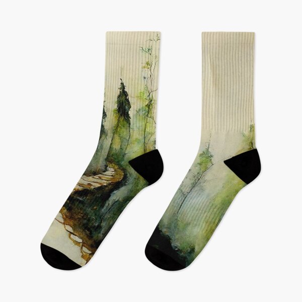 Artikelvorschau, Aquarell Waldweg mit Bäumen entworfen und verkauft von AstroGenerative.