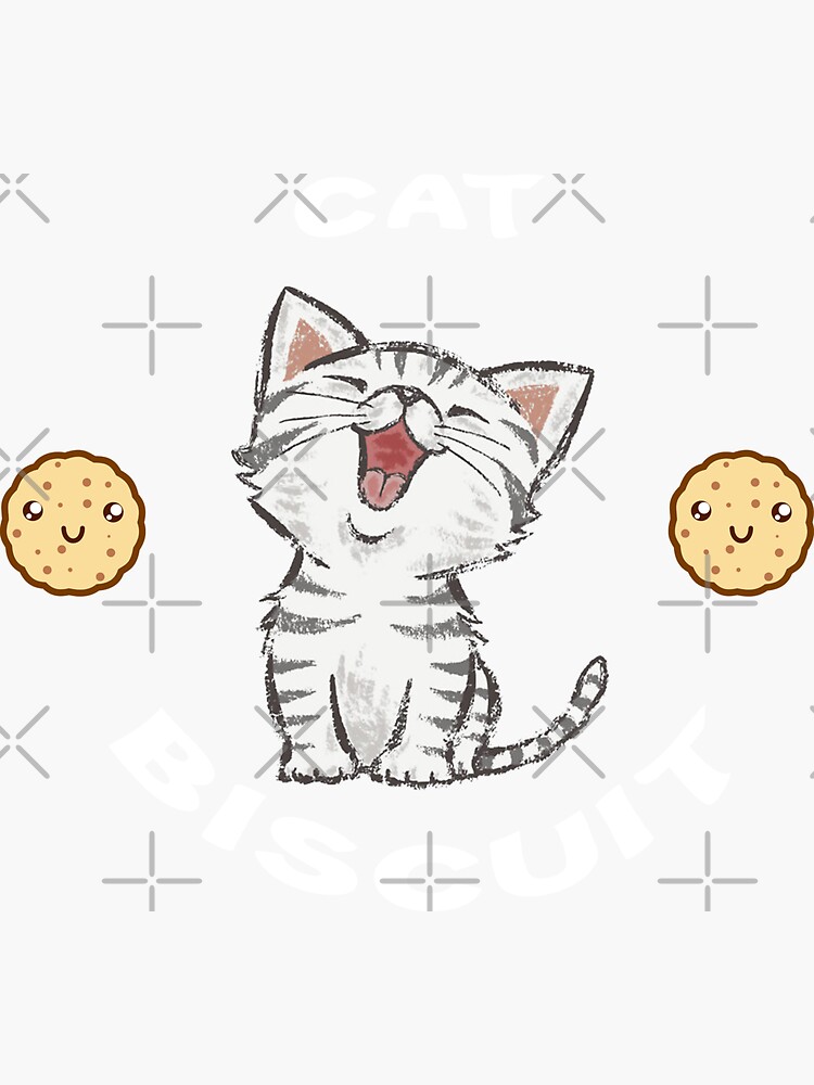 "cat biscuit " Sticker for Sale by Pciira1 Redbubble