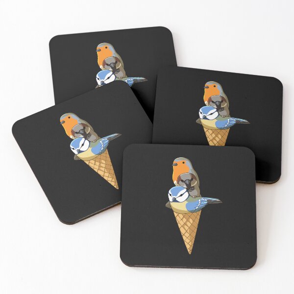 Artikelvorschau, Vögel Eis in der Waffel Rotkehlchen, Spatz und Blaumeise entworfen und verkauft von alwe-designs.
