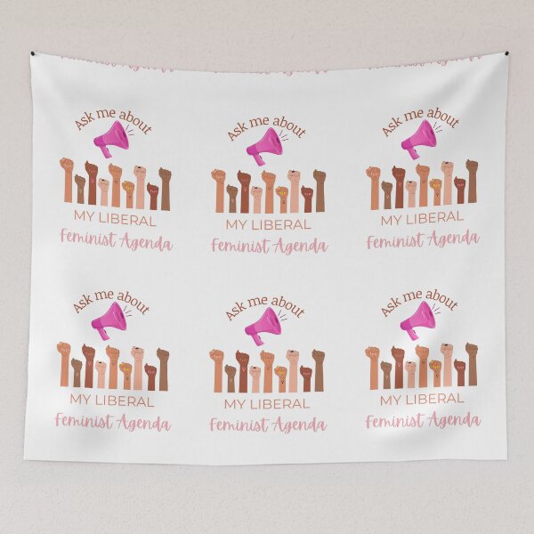Item preview, Ask Me About My Liberal Feminist Agenda designed and sold by LunaticArtWork.