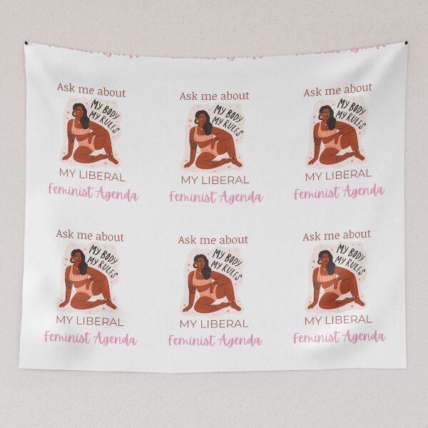 Item preview, Ask Me About My Liberal Feminist Agenda designed and sold by LunaticArtWork.