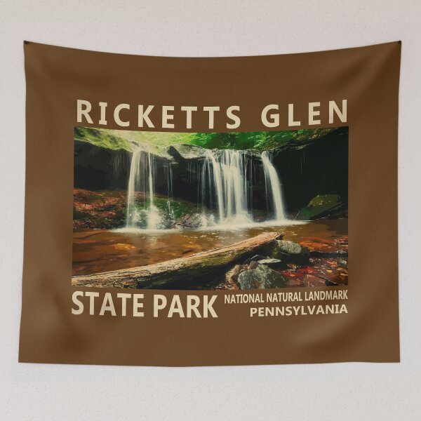 Item preview, Ricketts Glen State Park Pennsylvania Watercolor Vintage designed and sold by KrisSidDesigns.