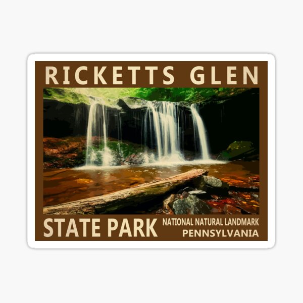 Item preview, Ricketts Glen State Park Pennsylvania Watercolor Vintage designed and sold by KrisSidDesigns.