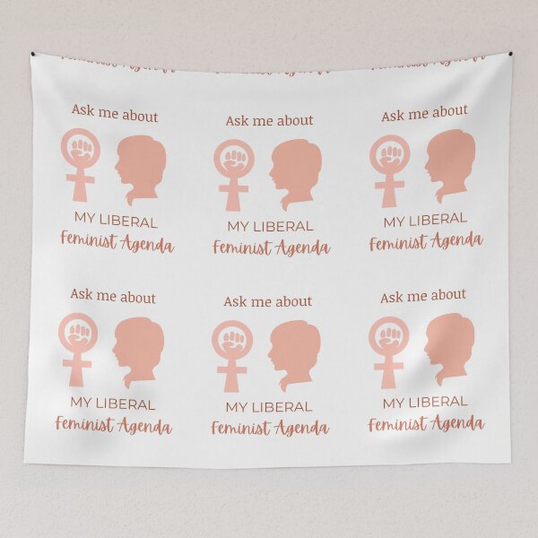 Item preview, Ask Me About My Liberal Feminist Agenda designed and sold by LunaticArtWork.