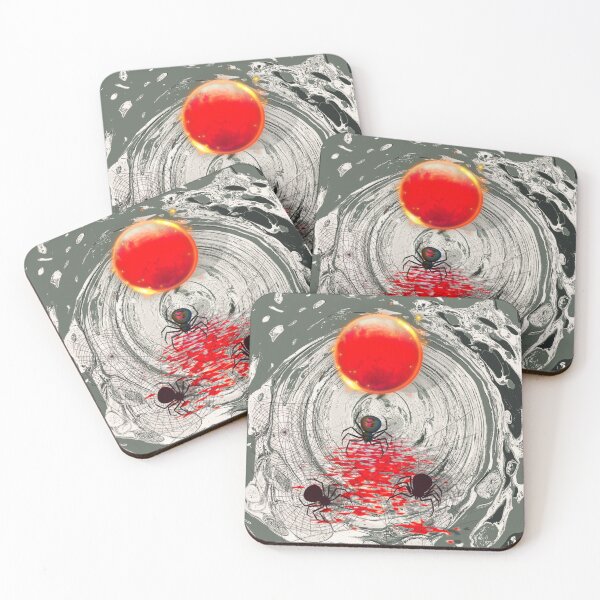 Item preview, Spiders Lair... Spooky Halloween spiders under a blood red moon designed and sold by Wonder & Whimsy.