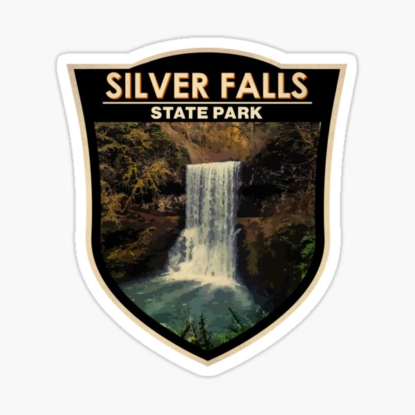 Item preview, Silver Falls State Park Oregon Watercolor Badge designed and sold by KrisSidDesigns.