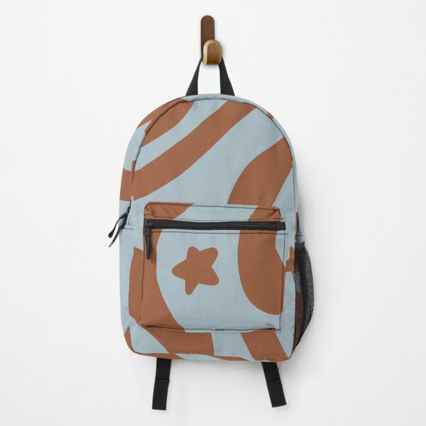Item preview, Retro Liquid Swirl & Stars Abstract Pattern Deep Blue & Brown designed and sold by scorpiolane.