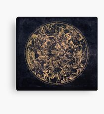 Vintage Constellations and Astrological Signs | Yellowed Ink and Cosmic Colour Canvas Print