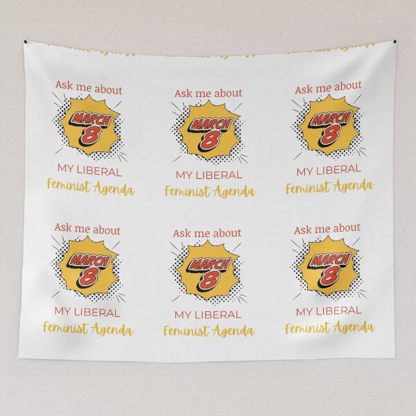 Item preview, Ask Me About My Liberal Feminist Agenda designed and sold by LunaticArtWork.