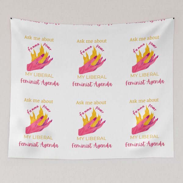 Item preview, Ask Me About My Liberal Feminist Agenda designed and sold by LunaticArtWork.