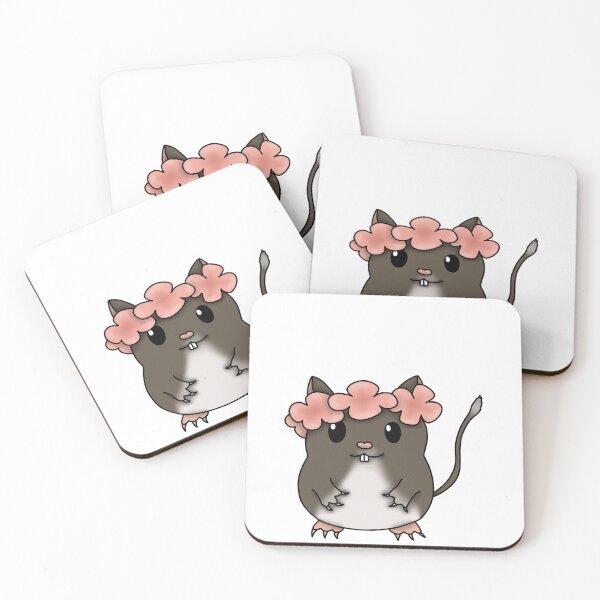 Item preview, Cute brown gerbil with a flower crown designed and sold by Becky-Marie.