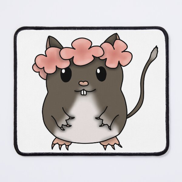 Item preview, Cute brown gerbil with a flower crown designed and sold by Becky-Marie.