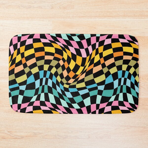 Item preview, Twist Checkers - Rainbow Black Background designed and sold by miavaldez.