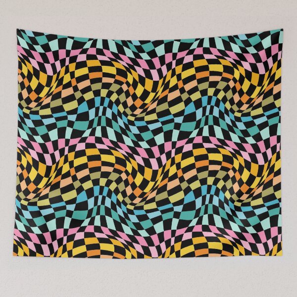 Item preview, Twist Checkers - Rainbow Black Background designed and sold by miavaldez.