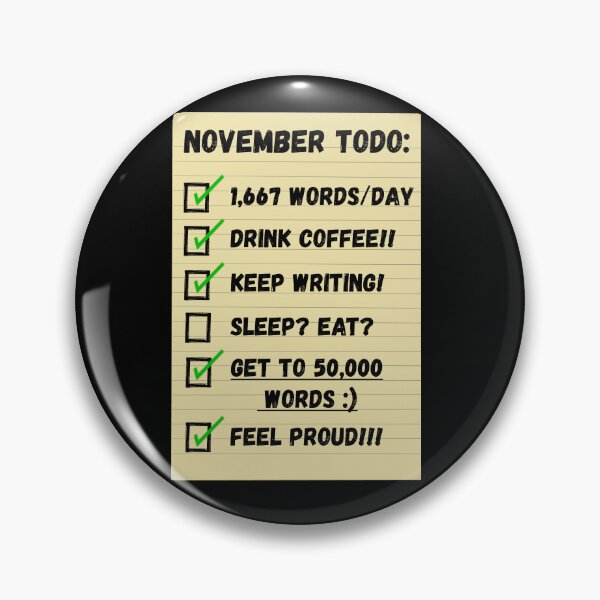 Item preview, November Writing Checklist designed and sold by Grepthor.