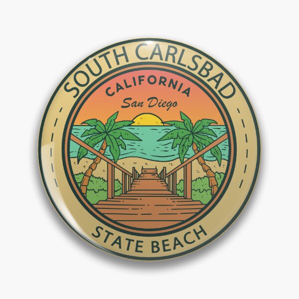 Item preview, South Carlsbad State Beach California Circle Badge designed and sold by KrisSidDesigns.