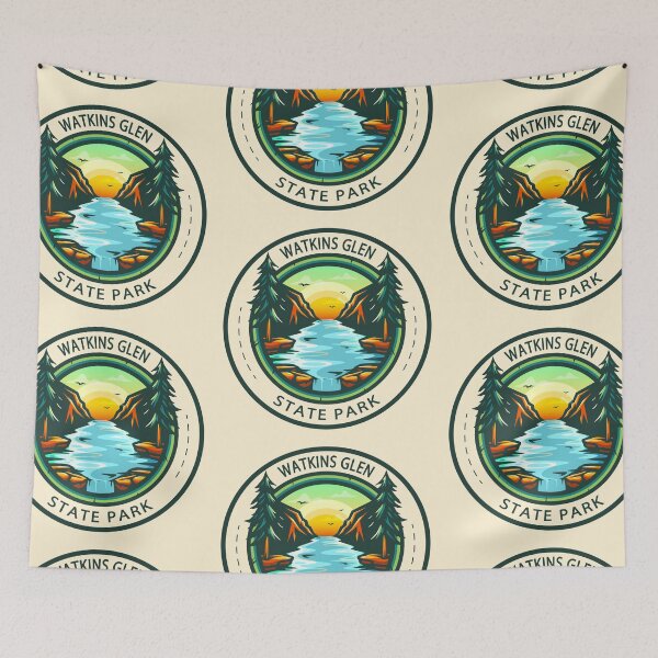 Item preview, Watkins Glen State Park New York Circle Badge designed and sold by KrisSidDesigns.