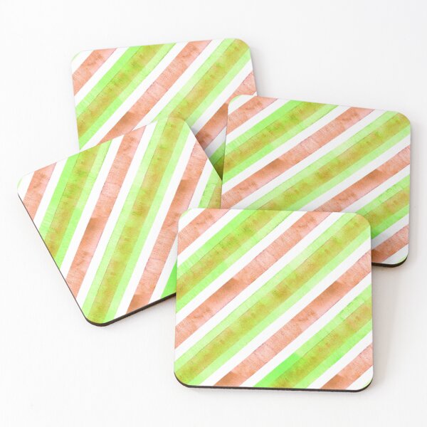 Item preview, Green Red Watercolor Diagonal Pinstripe Pattern, Watercolor Diagonal Stripes, Watercolor Diagonal Lines  designed and sold by antevasinart.