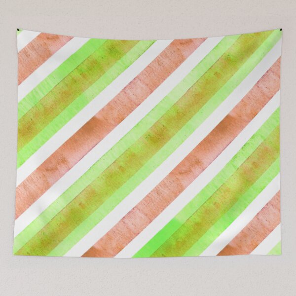 Item preview, Green Red Watercolor Diagonal Pinstripe Pattern, Watercolor Diagonal Stripes, Watercolor Diagonal Lines  designed and sold by antevasinart.