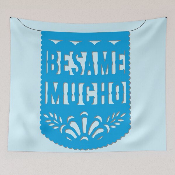 Item preview, Besame mucho red mexican banner papel picado fiesta handmade decorations san valentines gift designed and sold by T-Mex.