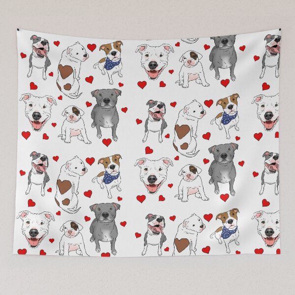 Item preview, Cute Pitbulls & Hearts designed and sold by Furkid Studio.