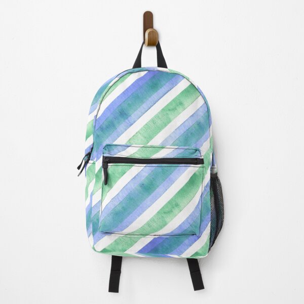 Item preview, Blue Green Watercolor Diagonal Pinstripe Pattern, Watercolor Diagonal Stripes, Watercolor Diagonal Lines  designed and sold by antevasinart.