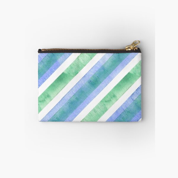 Item preview, Blue Green Watercolor Diagonal Pinstripe Pattern, Watercolor Diagonal Stripes, Watercolor Diagonal Lines  designed and sold by antevasinart.