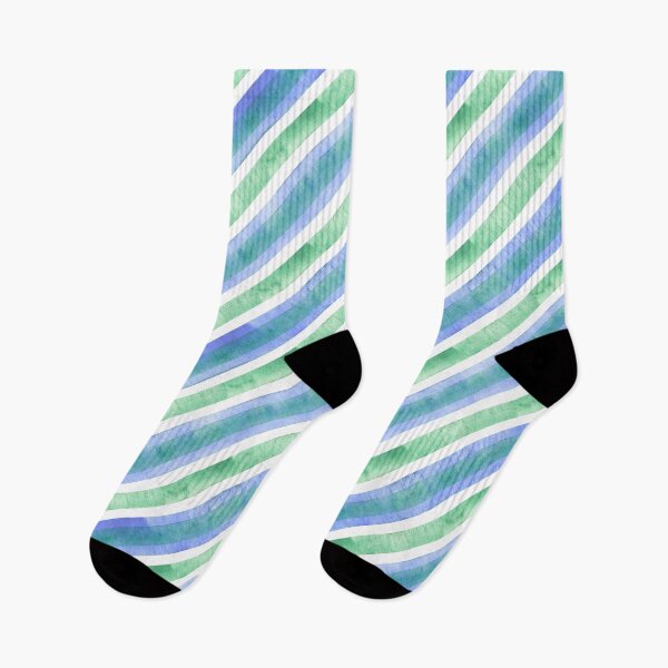 Item preview, Blue Green Watercolor Diagonal Pinstripe Pattern, Watercolor Diagonal Stripes, Watercolor Diagonal Lines  designed and sold by antevasinart.